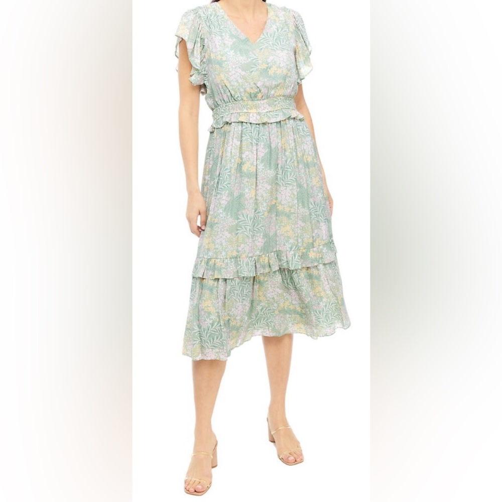 Wonderly Pastel Floral Midi Dress - SIZE XL